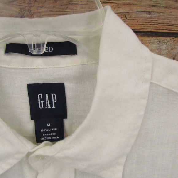 GAP White Linen Button Down Men’s Shirt M - Picture 5 of 16